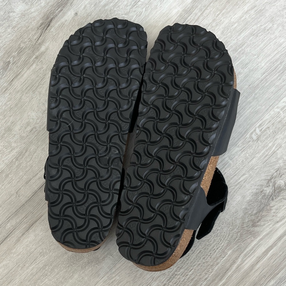 Birkenstock Black Leather Rio Birko Flor Sandals Shoes Arch Support NEW Wmns‎ 40 - Picture 10 of 10